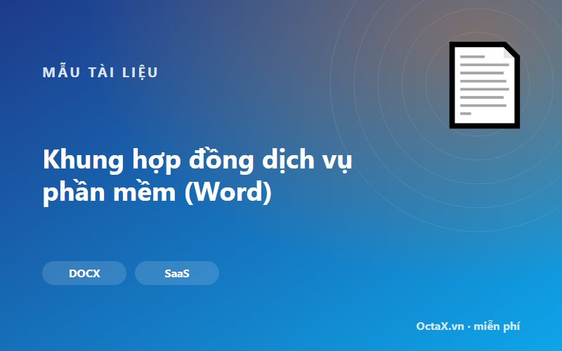 Khung hợp đồng dịch vụ phần mềm (Word)