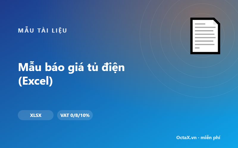 Mẫu báo giá tủ điện (Excel)